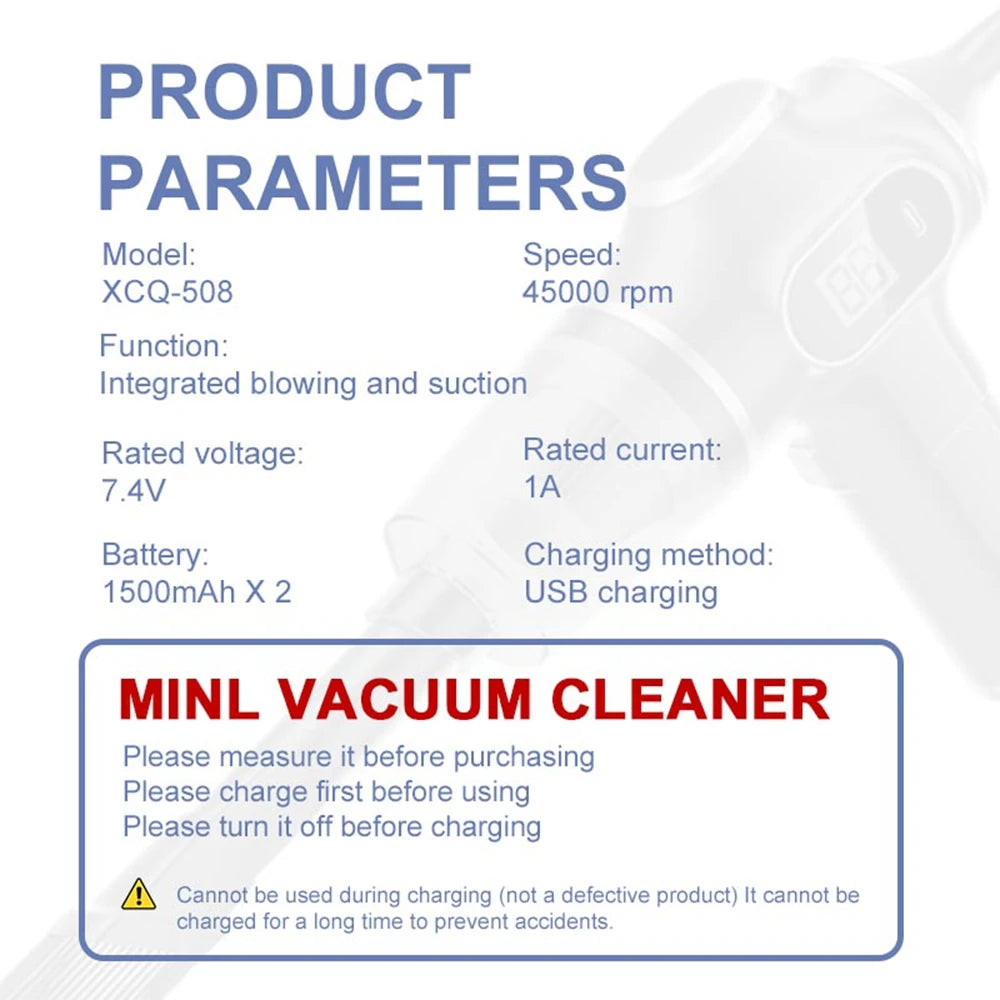 Wireless Vacuum Car Cleaner