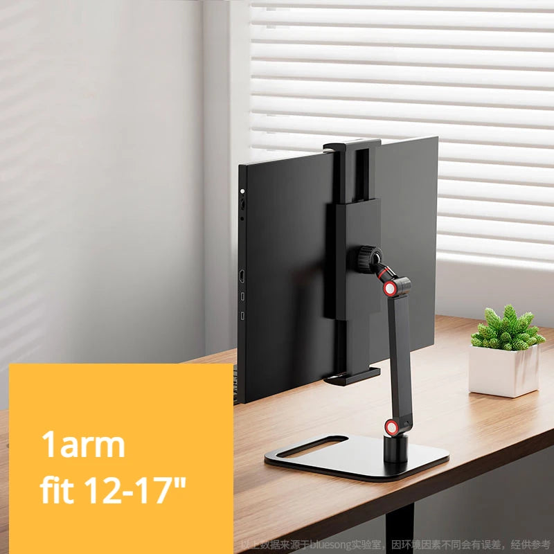 Tablet Stand Adjustable Folding Monitor Desk Holder Ergonomic Rotatable For 12-17 inch Tablet VESA Screen External Bracket