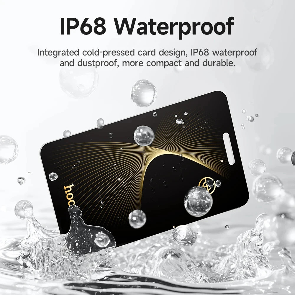 HOCO Smart Anti-Lost Tracker Device Wallet Ultra-thin GPS Location Card Wireless Charging IP68 Waterproof For iPhone Find My Tag