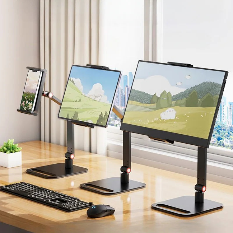 Tablet Stand Adjustable Folding Monitor Desk Holder Ergonomic Rotatable For 12-17 inch Tablet VESA Screen External Bracket