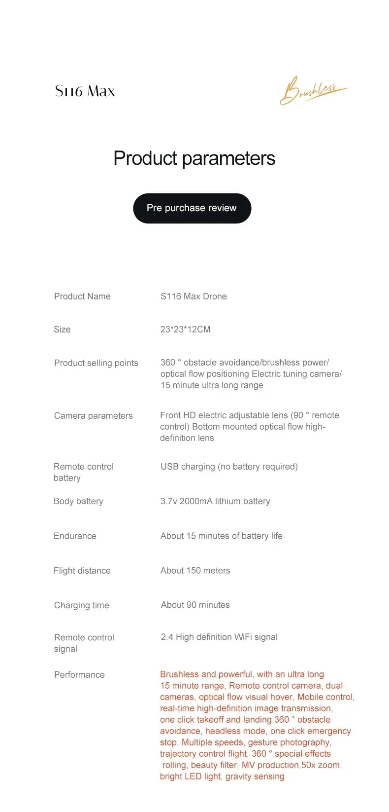 S116 MAX Drone Professional