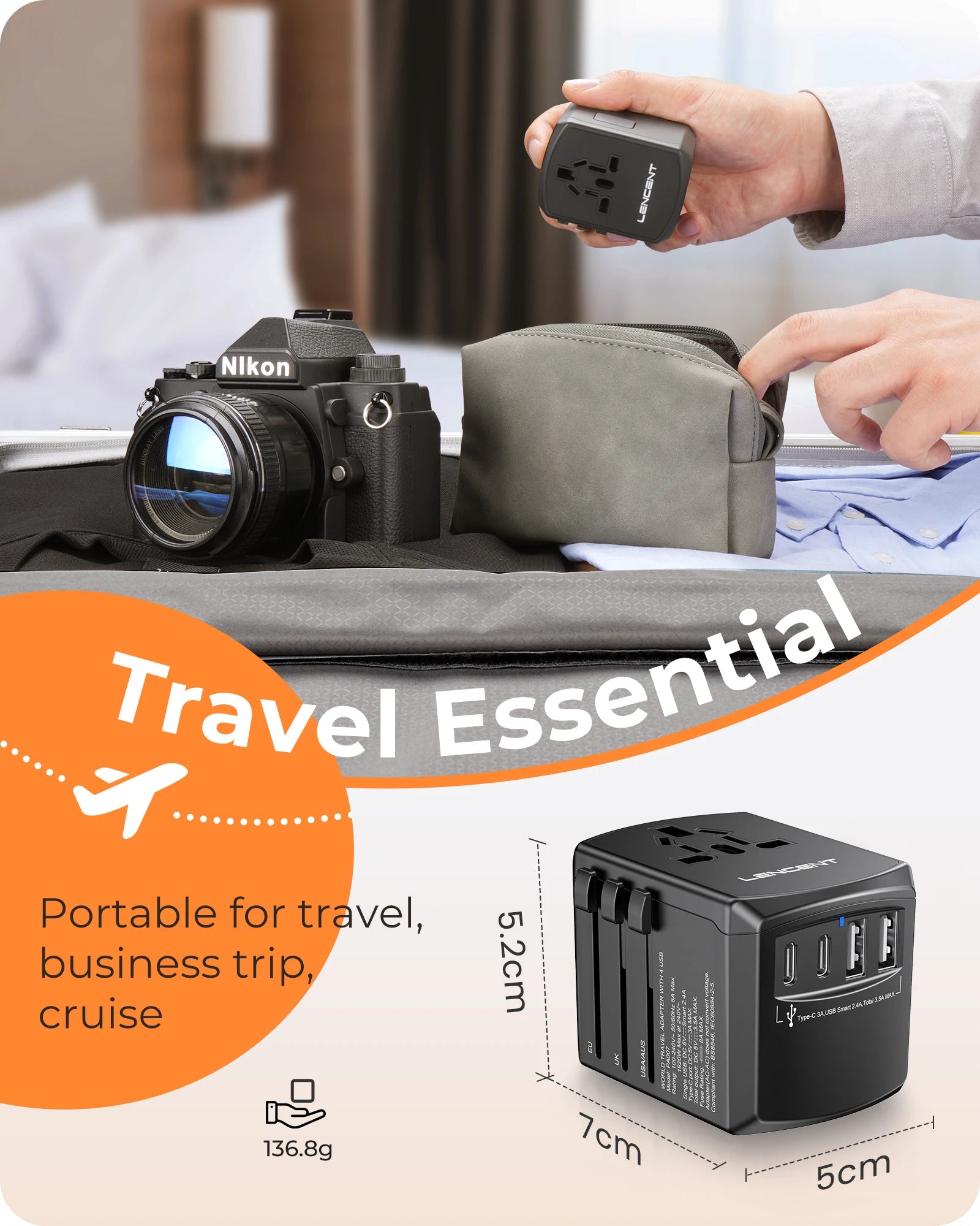 LENCENT Universal Travel  Adapter