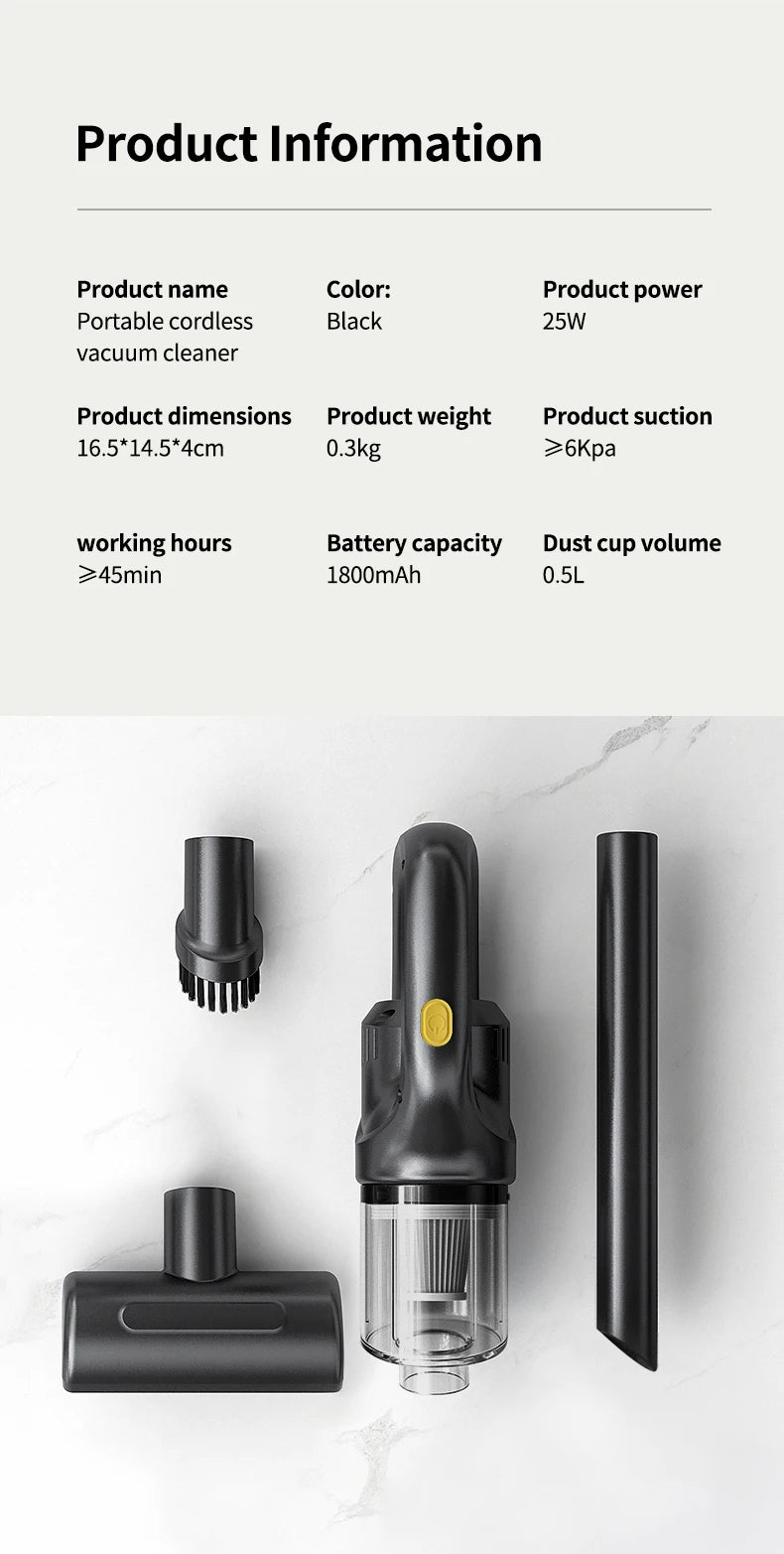 Wireless handheld vacuum cleaner