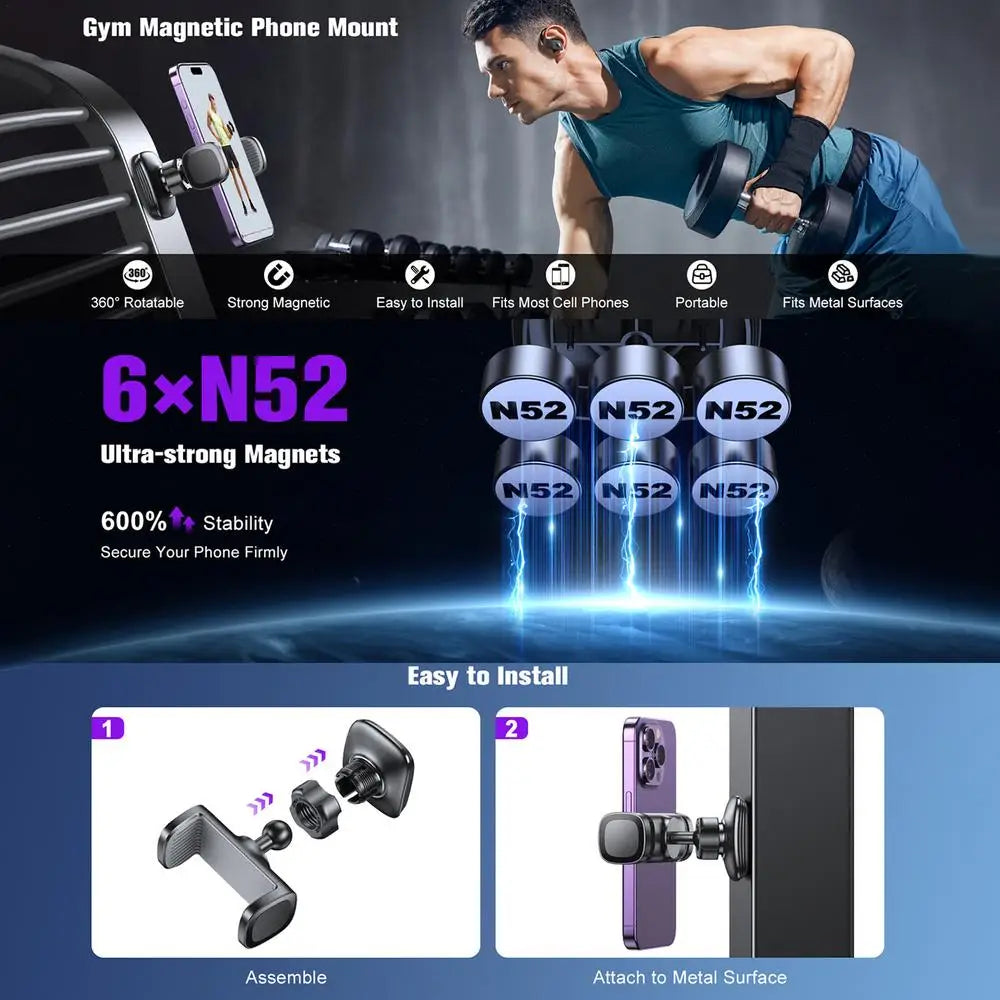Gym Magnetic Phone Holder 360