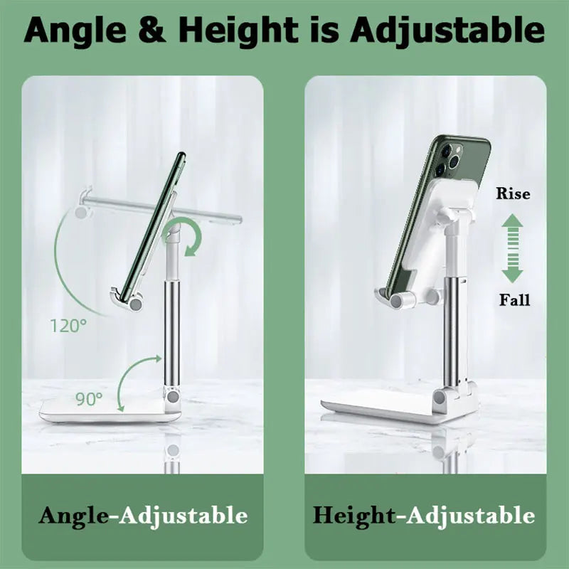 Foldable Mobile Phone Stand Adjustable Angle And Height With Silicone Pad Suitable For Desktop Tablet ipad Portable Phone Holder