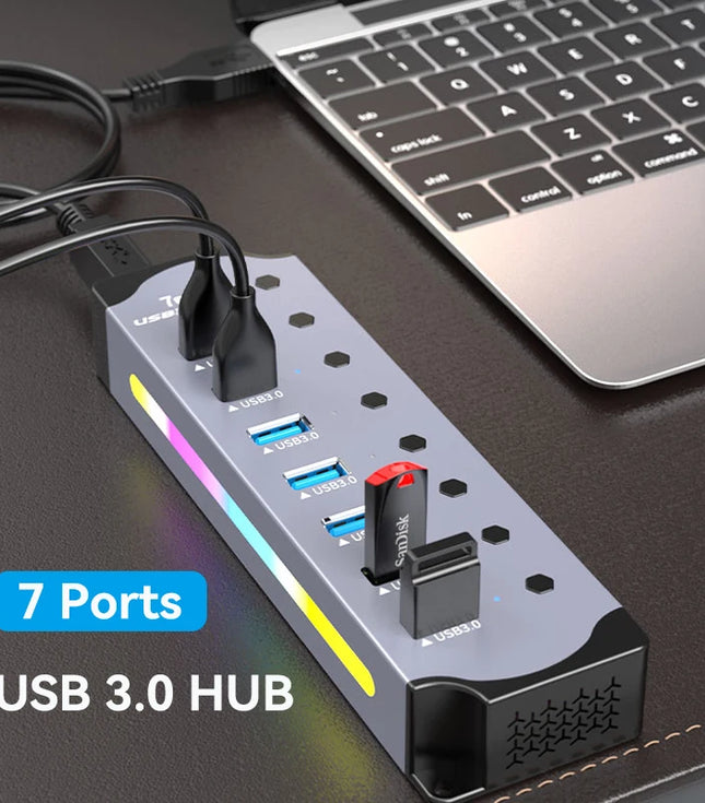 High Speed RGB 7 Ports USB 3.0