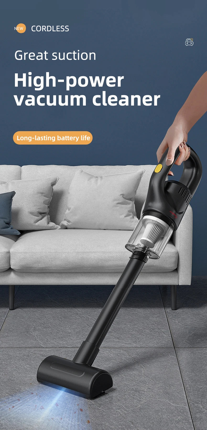 Wireless handheld vacuum cleaner