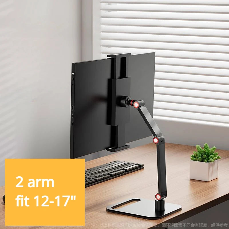Tablet Stand Adjustable Folding Monitor Desk Holder Ergonomic Rotatable For 12-17 inch Tablet VESA Screen External Bracket